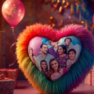 Multicolor Furr Pillow (Heart/Squre)