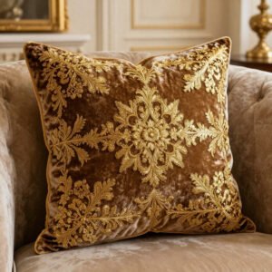 Velvet Pillow (Golden embroidery)