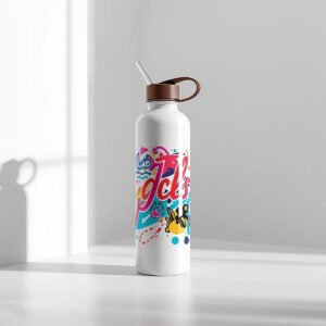 Sipper bottle with Straw Brown cap (600ml)